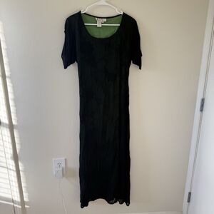 Papillon Vtg Y2K Maxi Dress Eyelet Floral Lace Dark Romantic Whimsigoth Grunge M